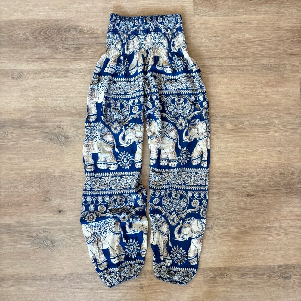 Vintage Harem Hippie Pants w/Pattern